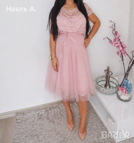 Рокля с тюл и дантела, снимка 5 - Рокли - 54411058