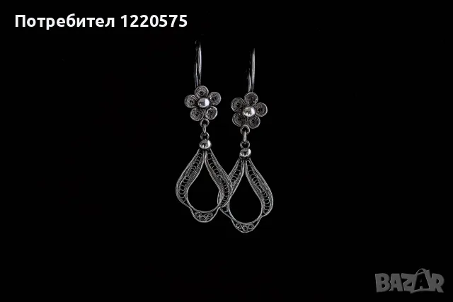 Сребърни обеци-ръчна изработка,филигран, снимка 2 - Обеци - 55339027
