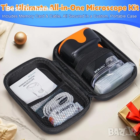 Цифров микроскоп за деца на възраст 6-12 години: 4K 2.0" екран USB преносим минископ , снимка 4 - Други инструменти - 54652282