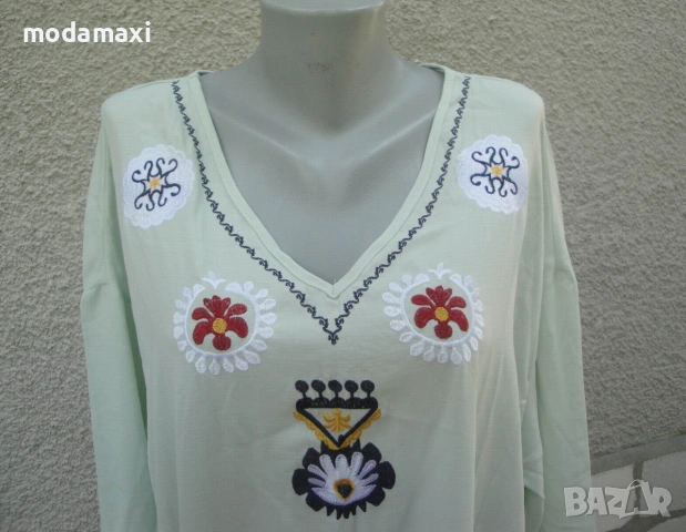 5XL Нова дълга рокля Shein в резедаво , снимка 3 - Рокли - 54982164