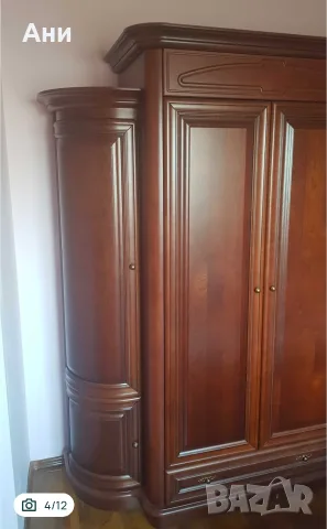 Четирикрилен Гардероб от Масив Дъб, снимка 4 - Гардероби - 55636923