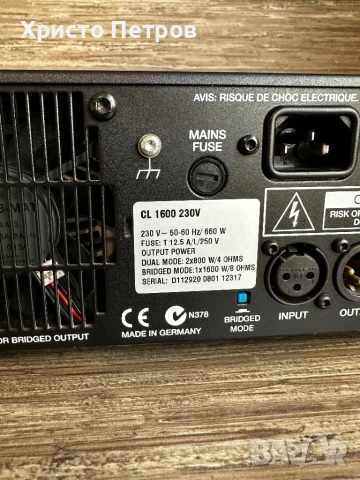 DYNACORD CL1600, снимка 6 - Ресийвъри, усилватели, смесителни пултове - 54726351