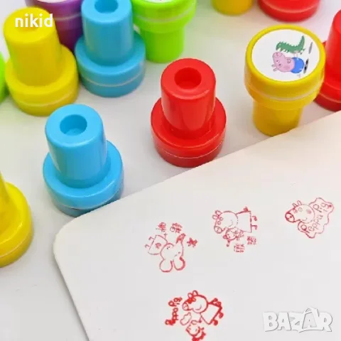 10 бр сет печати печата печат герои Пепа Пиг Pepa Peppa Pig печатчета, снимка 4 - Други - 55514268