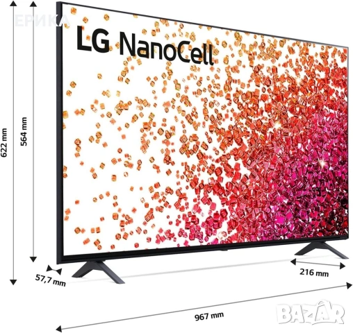 LG NanoCell 43NANO756PR Smart TV 4K LED Ultra HD 43”, снимка 3 - Телевизори - 55242669