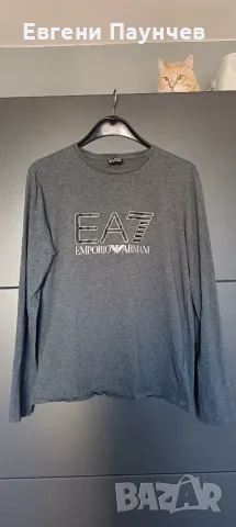 Emporio Armani размер М мъжка фланелка с дълъг ръкав сива EA7