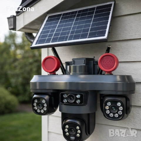 Соларна камера LYLU със SIM карта, 4 лещи и 26 диода – интелигентна защита без ограничения, снимка 2 - Други стоки за дома - 53183431