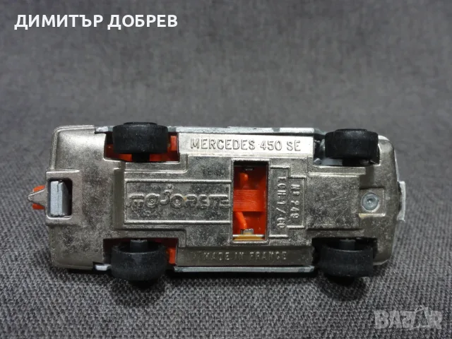 СТАРА РЕТРО МЕТАЛНА КОЛИЧКА MERCEDES BENZ 450 SE MAJORETTE FRANCE, снимка 6 - Колекции - 55662920