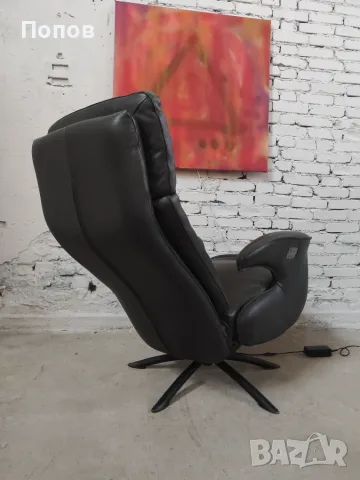 Кожен електрически recliner, снимка 5 - Дивани и мека мебел - 55426047