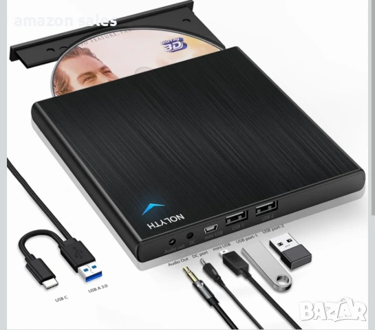 NOLYTH Blu-ray външно устройство за лаптоп Mac PC Windows MacBook