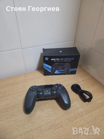 Безжичен контролер за игри, съвместим с PS4, PS3, PC