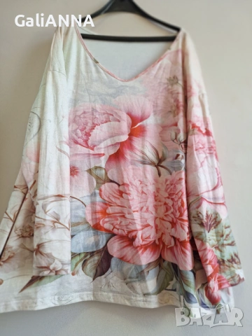 СТРАХОТНА ТУНИКА В НЕЖНИ ЦВЕТОВЕ 3XL-4XL
