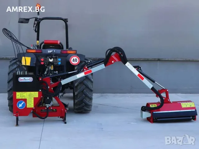 Страничен мулчер за трактор GeoTech PRO HRM 100 | 100 см | Хидравлично рамо | 25–60 к.с., снимка 3 - Селскостопанска техника - 55322965