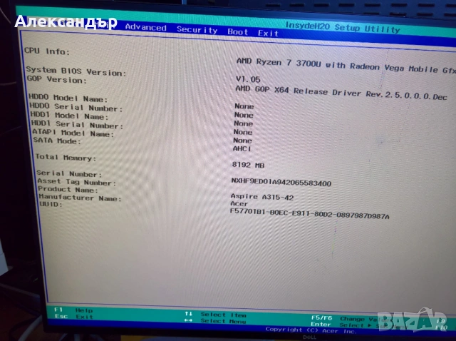 Дънна платка за ACER Aspire A315-42, Ryzen 7 3700U, LA-H801P, снимка 2 - Части за лаптопи - 54837809