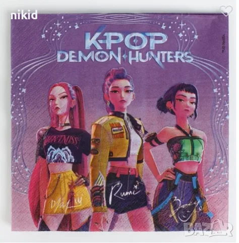 K-POP Demon Hunters 8 бр парти салфетки 6 бр картонени чинии рожден ден, снимка 2 - Аксесоари за кухня - 55675875