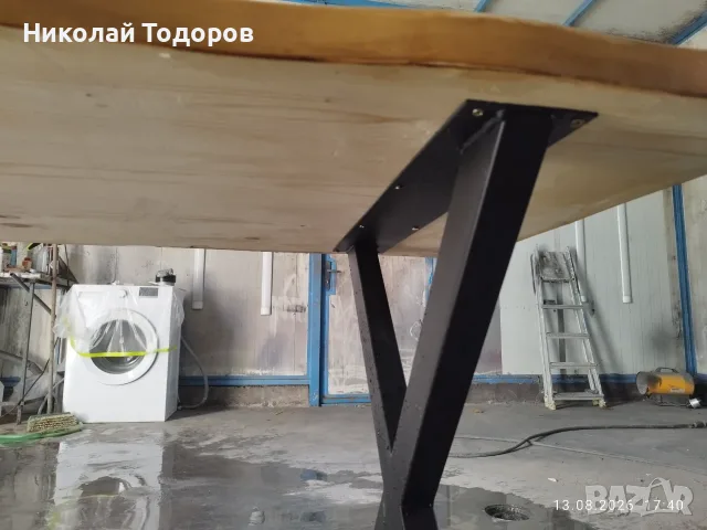 Маса от масив бял бор  2м/75, снимка 4 - Маси - 55656229
