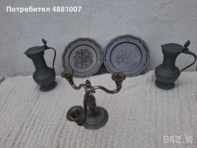 Винтидж лот от качествен калай (Pewter/Zinn) – Royal Holland, Engelszinn, маркирани