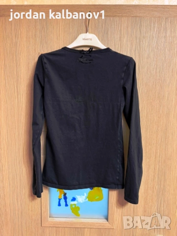 Подарявам - Дамска черна блуза с дълги ръкави Just Cavalli номер - M, снимка 4 - Блузи с дълъг ръкав и пуловери - 54035006