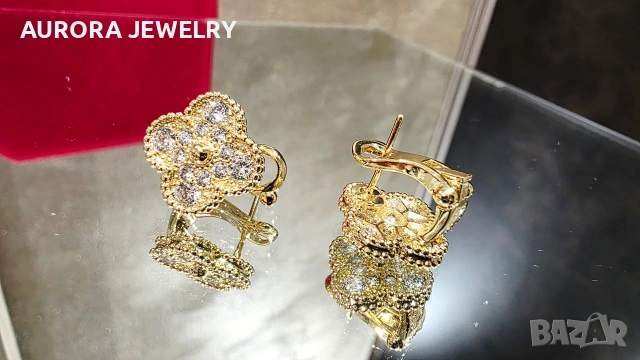 Van Cleef & Arpels VCA Gold Diamonds Vintage Alhambra Clips Clover Дамски Обеци, снимка 2 - Обеци - 54639113