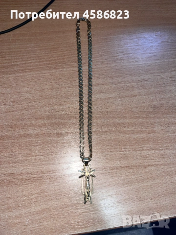 Златен кръст с верижка – 46 см | 30.06 г, снимка 3 - Колиета, медальони, синджири - 54340937