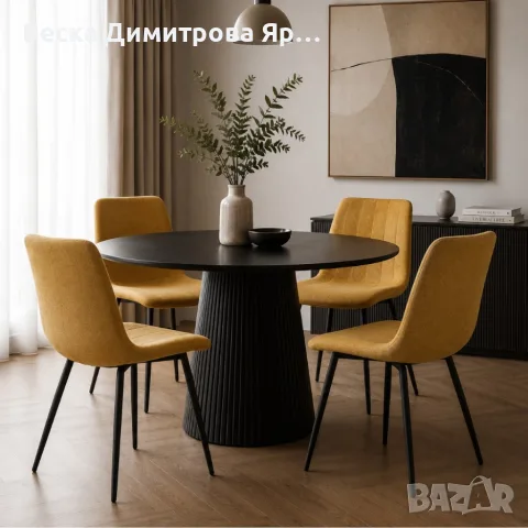 Комплект от 4 броя тапицирани велурени стола за трапезария и всекидневна – Модерен дизайн в цвят кър, снимка 4 - Столове - 55407989