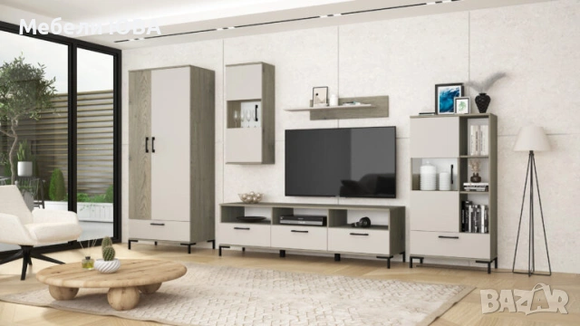 Висок ТВ шкаф с чекмеджета М1, снимка 4 - Шкафове - 55131099