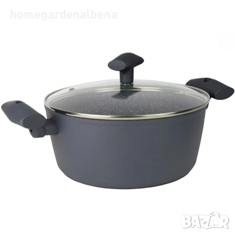 Комплект тенджери и тиган Michelino 7 части кован алуминий незалепващо покритие индукция сив, снимка 3 - Прибори за хранене, готвене и сервиране - 54166384