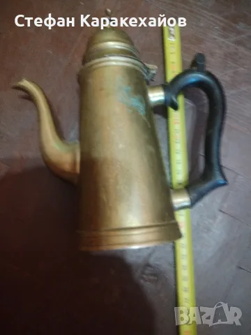 Месингов чайник , снимка 3 - Антикварни и старинни предмети - 55609516