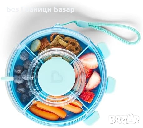 Нов Детски контейнер за закуски Munchkin Snack Wheel 5 отделения за 24m+ дете