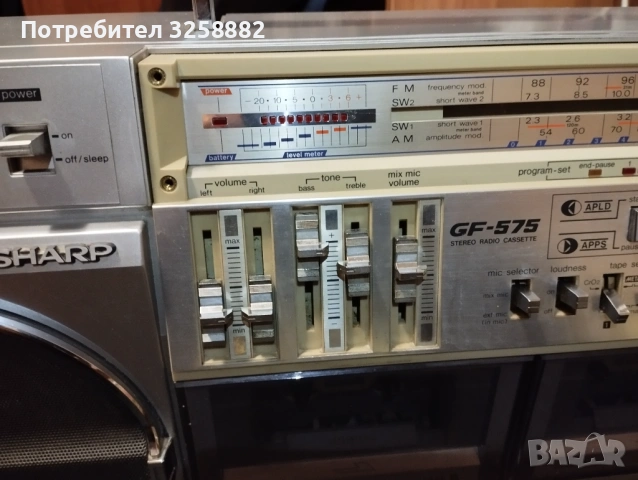 Радио касетофон SHARP GF-575, снимка 11 - Радиокасетофони, транзистори - 54602860