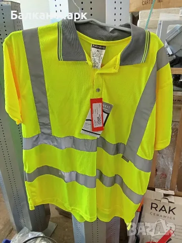 Нови сигнални тениски с яка Portwest Hi-Vis S477 – Размери M и XL (Внос от Германия), снимка 2 - Тениски - 55543690