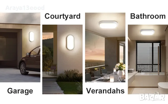 VivaLet LED стенни и таванни лампи 2 бр. – 12W, 1200 lm, 4000K, IP54, снимка 8 - Външни лампи - 55637991