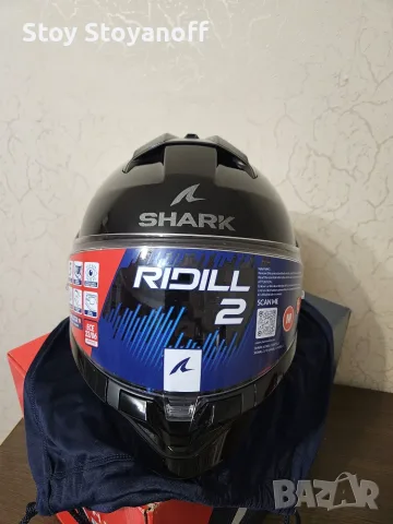 Мото каска Shark Ridill 2 Blank – Матово черна – Нова, снимка 8 - Аксесоари и консумативи - 55484500