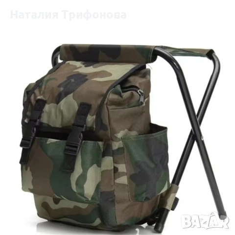 Камуфлажна раница-табуретка 2 в 1 – Удобство и практичност за къмпинг, риболов и туризъм, снимка 6 - Къмпинг мебели - 55071583