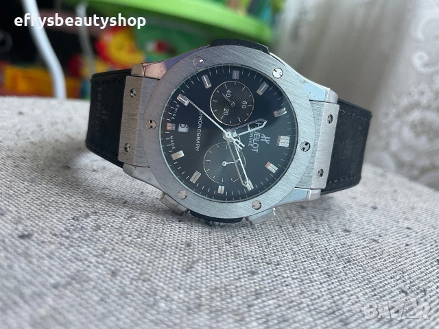 Часовник Hublot с кожена каишка, снимка 4 - Мъжки - 55200765