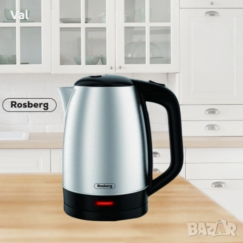 Електрическа кана Rosberg R51230N, 1800W, 1.7л., Корпус неръжд. стомана, S/S, 2 ГОДИНИ ГАРАНЦИЯ, снимка 4 - Кани - 54922968