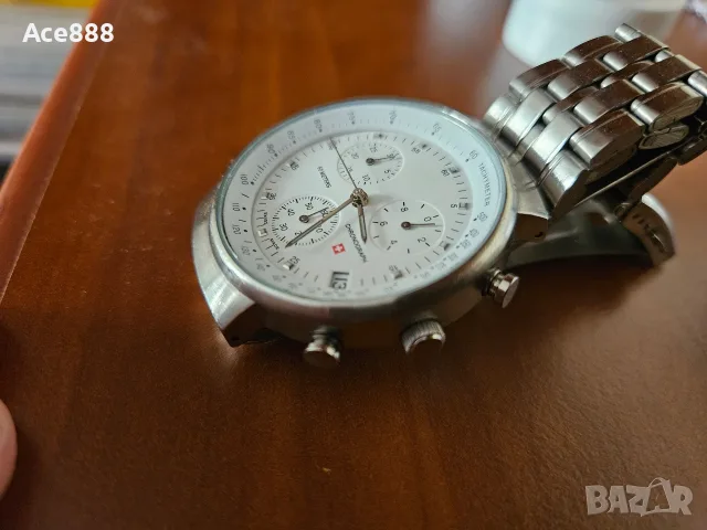 Продавам швейцарски часовник хронограф, снимка 3 - Мъжки - 55654373