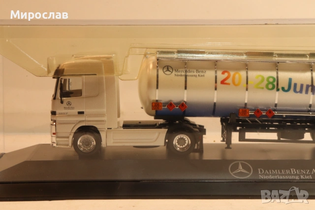 HERPA H0 1/87 MERCEDES ACTROS ЦИСТЕРНА КАМИОН МОДЕЛ, снимка 2 - Колекции - 54030519
