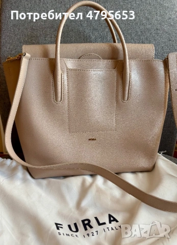 Чанта Furla, бежова, голяма, много лека, в отлично състояния, снимка 2 - Чанти - 54764082