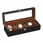 Елегантна черна дървена кутия за часовници и бижута – 6, 10 или 12 отделения 2656, снимка 7