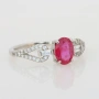 Сребърен пръстен с Рубин VIVID RED и сертификат , снимка 2