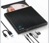 NOLYTH Blu-ray/DVD/CD външно устройство за лаптоп Mac PC Windows MacBook четене/запис Plug and play, снимка 1