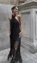 Хитова черна ленена рокля Zara с макраме и ресни, размер XS (Blogger's favorite / Много тьрсен модел, снимка 15