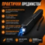 Мощен акумулаторен електрошк с фенер кучегон със звукова аларма палка за самозащита кучета охрана, снимка 4