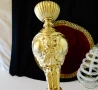 Величествен бронзов свещник 1.7 кг.,позлата,барок. , снимка 7