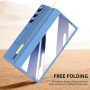 Galaxy Z Fold 6 Кейс със стилус, вграден протектор за екрана, защита на пантите - син, снимка 6