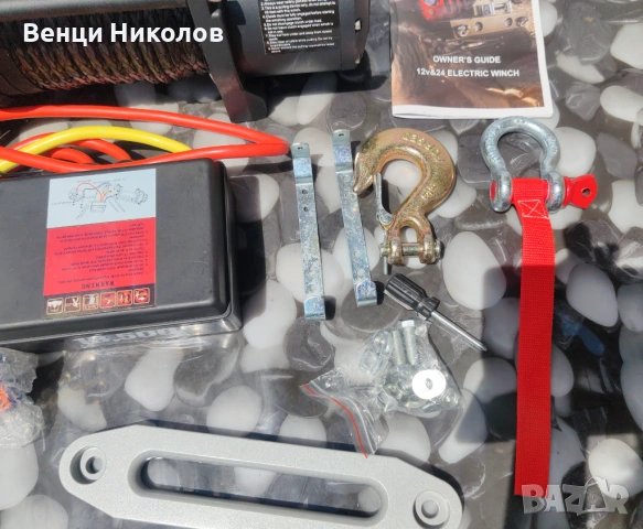 13500 LBS 12V Електрическа лебедка със синтетично въже 6 тона за 4X4 автомобил, ремарке, автовоз, снимка 6 - Аксесоари и консумативи - 54819615
