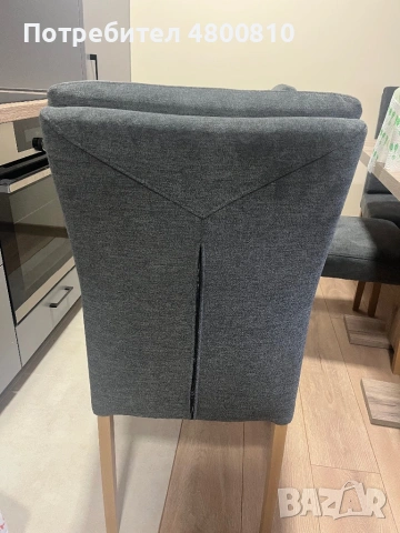 Сив трапезен стол Плеа 45/63/95 см, снимка 4 - Столове - 54366901