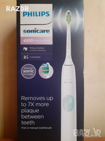 Philips Sonicare 4300 , White - Електрическа звукова четка за зъби , Бяла
