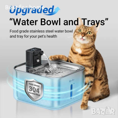 Фонтан за вода за котки DownyPaws FurSink с батерии - версия FSS, снимка 2 - За котки - 54580686