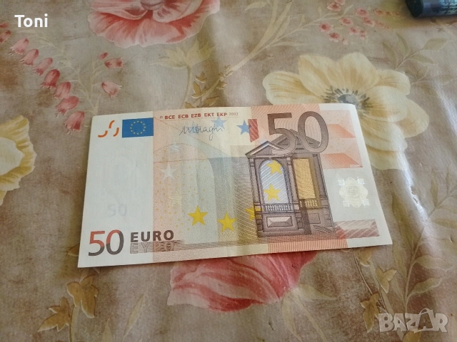 Банкнота 50 евро 50 Euro 2002 перфектно състояние 